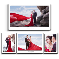 High-end photo studio wedding photo enlarged photo frame hanging wall wedding photo custom set three-dimensional double Crystal acrylic