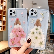 Back Goddess dried flower true flower girl flower phone shell glitter for iphone11xsmaxxr