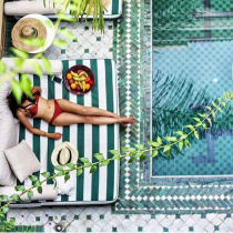 Fish love sugar ins net red Green floor tile Nordic bathroom kitchen background wall tile mosaic