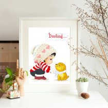 Cross stitch 2021 new thread embroidery childrens room bedroom living room small cute cartoon simple primary school student beginner
