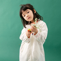 Pear Little Idle Child Clothing 2021 Fall New Pint Girl Thin middle length jacket E91W1866