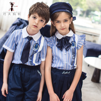 School uniforms for primary school students Summer short sleeves Inn College Wind children Graduation photos Kindergarten class uniforms BBK259