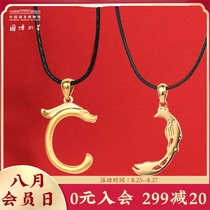  National Museum of China Dragon and Phoenix auspicious silver gold-plated pendant Dragon and Phoenix couple girlfriend gift necklace Guofeng Cultural and Creative