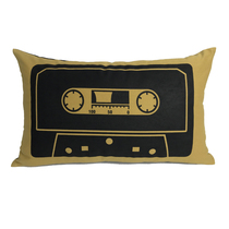 Model room American childrens room Music waist pillow Retro nostalgic tape white and yellow pillow handmade creative cushion bag