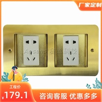 Osheng Ground Socket Four Doors Concealed Copper Alloy Stainless Steel ten Hole Power Supply AS-DY-211 Empty Shelf