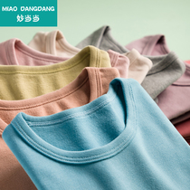 Miao Dangdang childrens autumn clothes single coat cotton thick winter thermal underwear baby boys and girls base shirt