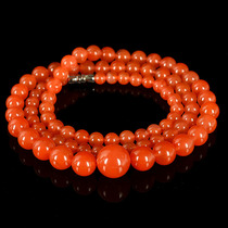 42 42 05 gr Water Resources Cherry Red South Red Agate Round Pearl Shaped Tower Chain Necklace