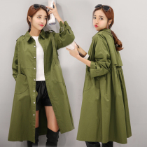 Long style in the wind clothes 2021 new pop fashion Korean version easy to collect waist single row of high quality coat female students