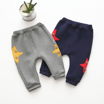 Boy plus velvet big pp outside wear female baby casual pants thick warm 1-3 years old cotton baby 2 bottoming autumn and winter