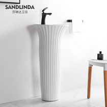 Creative simple column washbasin Nordic bathroom balcony ceramic wash basin Basin Integrated floor standing