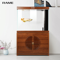 Ruimei fish tank new Chinese ultra-white glass goldfish tank office living room large ecological water-free aquarium