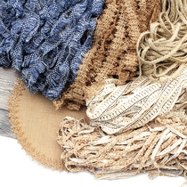 Kindergarten handmade diy material environmental layout decoration blue and white tassel cotton thread tassel lace accessories accessories