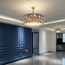 Living room chandelier simple post-modern round luxury villa dining room lamp bedroom light harbor style light luxury crystal chandelier
