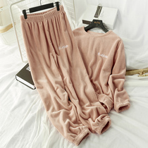 Warm fashion set coral velvet loose plus velvet 2021 spring new warm two-piece female 316