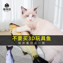Pet Kitten Toy Fish Plush Emulation Fish Hold Pillow Grilled Mint Fish Since Hi Nibble With Cat Stick Cat Supplies
