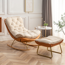 Nordic Modern Light Lavish Single Sofa Chair Mesh Red Ins rocking chair Young Balcony Rocking Chair Small Family Type Reclining Chair