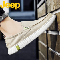 jeep jeep mens shoes 2021 new casual canvas shoes summer breathable one pedal lazy cloth shoes mens trendy shoes
