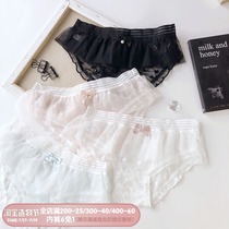 Japanese skirt mesh transparent sexy sweet fairy panties Low waist briefs Girl bottoms Dream