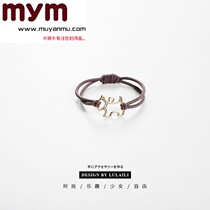 Metal dog shape tie hair Rubber band hair rope headdress head rope Female Korean version of the girl cute small leather sleeve hair ring