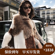 Yz Peel Grass Casual Trendy Import Turkish Fur Integrated Coat Female Long style Thickened Fashion Splicing New