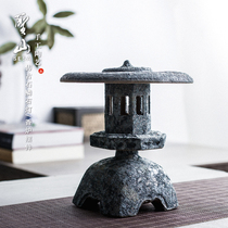 Holy mountain ceramic antique stone lamp incense burner ornaments Chinese home living room decoration Tower incense burner