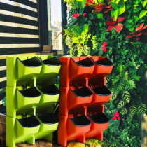 Garden background plant wall vertical greening indoor and outdoor balcony wall hanging flower basket creative combination wall hanging decorative flower pot