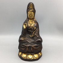 Grand Ming Xuande Year Pure Copper Gold Sitting Lotus Guanyin Suyi Guanyin Buddhist Buddhas home Residence Decoration for the Swaying Pieces