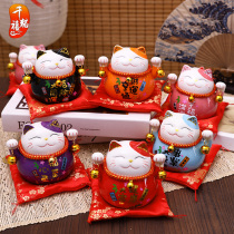 Lucky cat ornaments small piggy bank office desktop ceramic piggy bank home decoration creative gift car pendulum