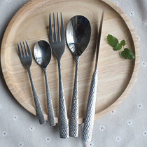 (Full 69 yuan) Stainless steel knife and fork spoon Korean style highlights Western tableware set cowhett knife dessert spoon spoon