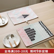 Nordic style creative placemats cotton linen fabric heat insulation mat simple living room table mat thick anti-scalding table mat