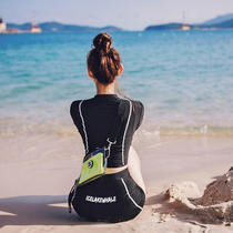 2019 new wetsuit split swimsuit womens long-sleeved sunscreen hot spring belly cover thin flat angle high waist swimsuit