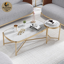 Rudian light luxury Nordic round coffee table combination simple modern living room creative stainless steel small apartment side several
