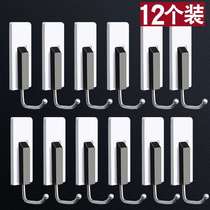 Adhesive hook strong load-bearing 6 Wall door kitchen adhesive hook single hook glued to a large hanger bag a row