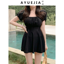 Swimsuit women Summer 2021 new fairy Fan Chains Sthin Sexy conjoined South Korea Inwind conservative spa swimsuit