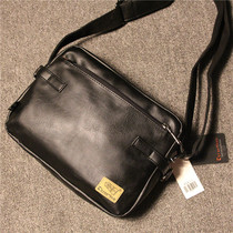 2021 New Day Series Trend Male Brief Travel Pouch Genuine Leather Skew Satchel Shoulder Bag Retro Postman Locomotive Bag