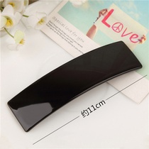 Minimalist black superspecial large number spring horsetail hair clip rear brain spoon Wide side horizontal clip Korean lined clip