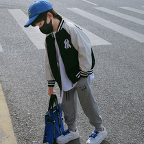 Childrens autumn clothing online Red Fried Street Boy Clothes Jacket Jacket Spring Autumn and Cool Handsome fashion Baseball Uniform Big Boy