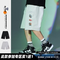 BJHG Homemade Summer National Tide Embroidery Printed Casual Shorts Men Loose Over Knee Sports Straight Barrel 50% Pants Special Price