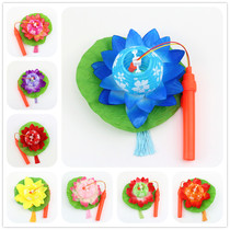 Mid-Autumn Festival Childrens Lantern Portable LED Lantern New Year Red Cloth Lamp Cherry Bunny Lamp Lotus Glowing Cartoon Lamp