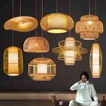 New Chinese Zen bamboo chandelier Restaurant Bed and breakfast Aisle Corridor Bedside tea room Tatami Japanese bamboo lighting