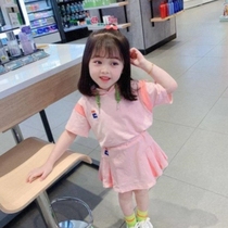 Girls suit skirt summer dress 2020 new childrens foreign style female baby summer thin little girl two pieces