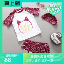 Hot spring new childrens swimsuit Girls ins Cat swimsuit Baby baby girl European and American split skirt swimsuit