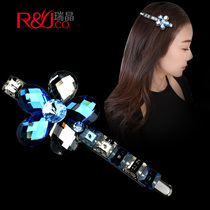 Rhinestone hairclip mother hair card elegant side clip simple style temperament elegant middle-aged adult lady back of the head