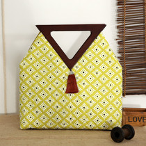 Tang Rabbit rabbit-free triangular wood handle carrying bag DIY handmade cloth art learning material bag video 92#送图纸