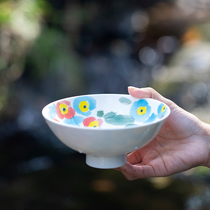 Landscape flower hand-painted tableware set Jingdezhen ceramic beautiful dessert rice bowl Cup home creative Chinese style