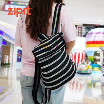 ZIPIT Double Shoulder Rainbow Backpack Skew Satchel Students Casual Bag Thickened Fashion Bag Large Capacity Net Red Schoolbags