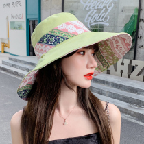 Fisherman hat children Summer Korean version Outdoor Outlet big along the net Red ethnic wind double face 100 hitch sunscreen sunburn basin hat