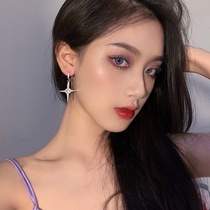 European and American ins cold wind earrings autumn and winter hip-hop personality wild cross earrings net red earrings of the same style female