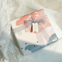 Half Moon marble wrapping paper for boyfriend ins wind gift paper high-end birthday texture literary gift paper
