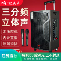European and American voice V103 three-frequency performance singing audio outdoor mobile high-power lever speaker with wireless microphone